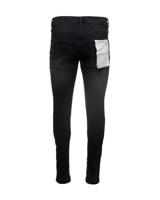 Purple Brand Black Ripped Detail Jeans for men