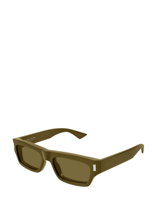 Saint Laurent Green Rectangle-Frame Sunglasses for men