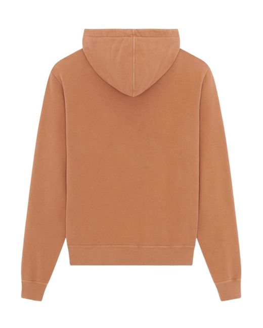 Saint Laurent Brown Drawstring Long-Sleeved Hoodie for men