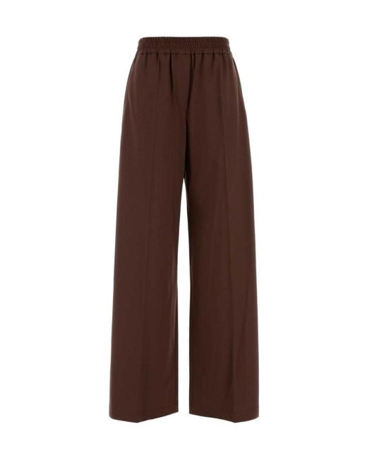 Brunello Cucinelli Brown Elastic Waist Casual Pants