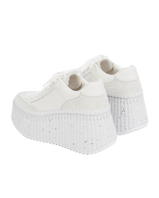 Chloé White Chloé Nama Platform Sneakers