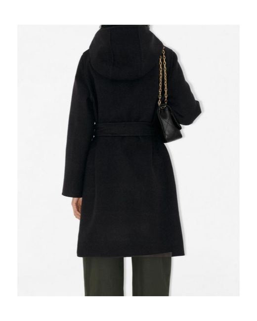 Burberry Black Hampshire Checked Belted Reversible Coat