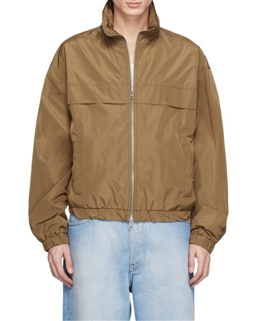 AMI Brown Coupe Zip Windbreaker for men