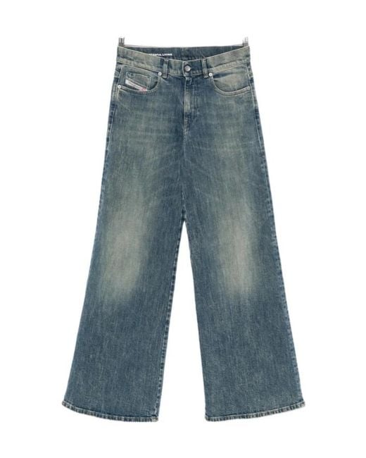DIESEL Blue Wide-Leg Jeans