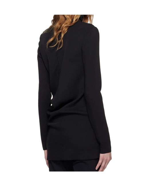 Totême  Black High-Neck Twist Blouse
