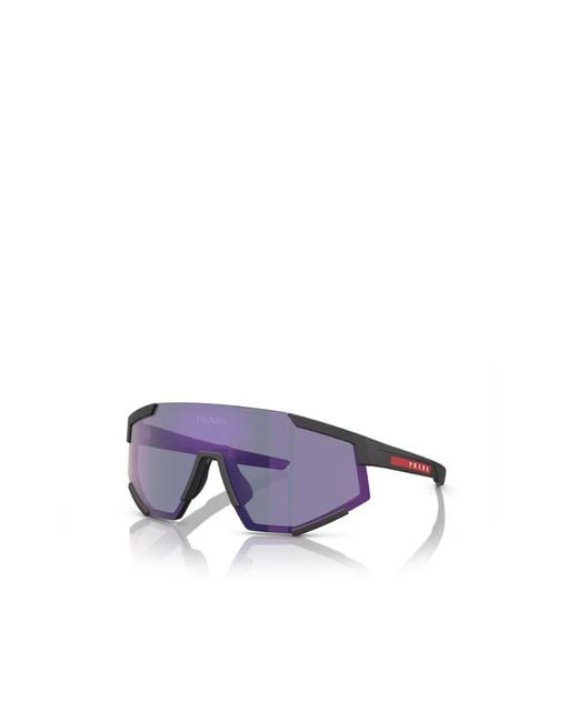 Prada Blue Eyewear Shield Frame Sunglasses for men