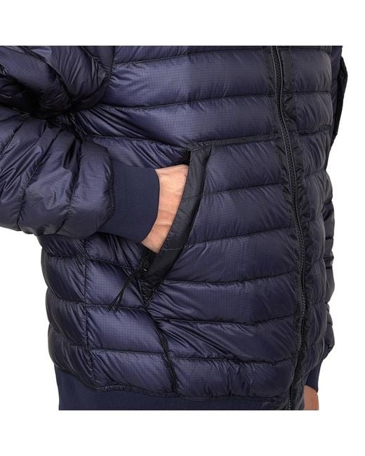 C P Company Blue Long-Sleeved Down Jacket for men