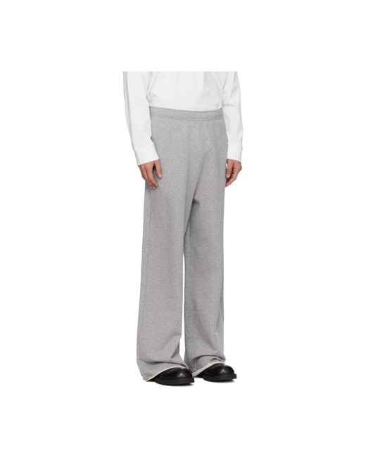 MM6 by Maison Margiela Gray Embroidered Logo Sweatpants for men