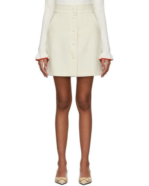 RED Valentino White Logo A-Line Skirt