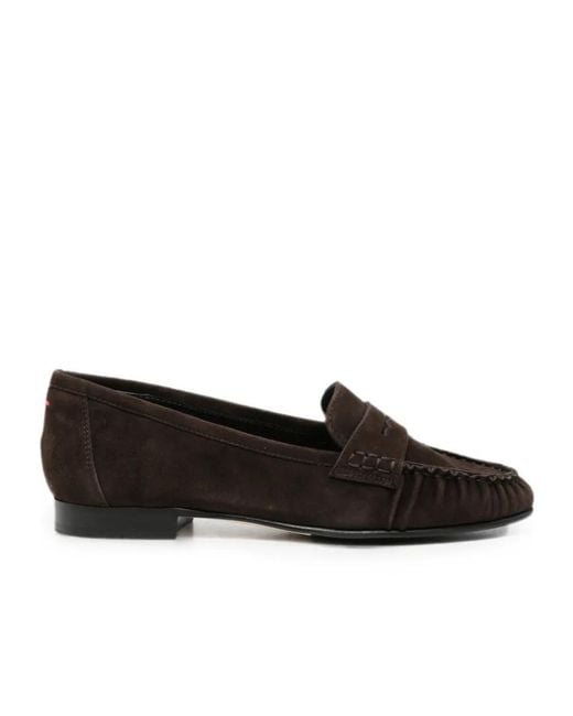 Aeyde Black Aldous Suede Penny-Slot Loafers