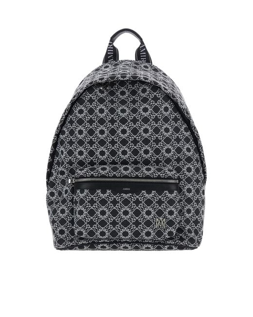 Amiri Gray Ma Quad Logo Print Backpack for men