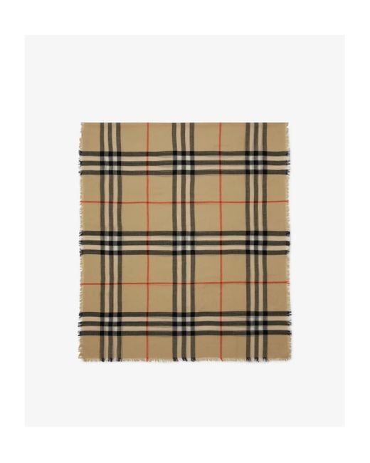 Burberry Multicolor Check Printed Frayed-Edge Scarf for men