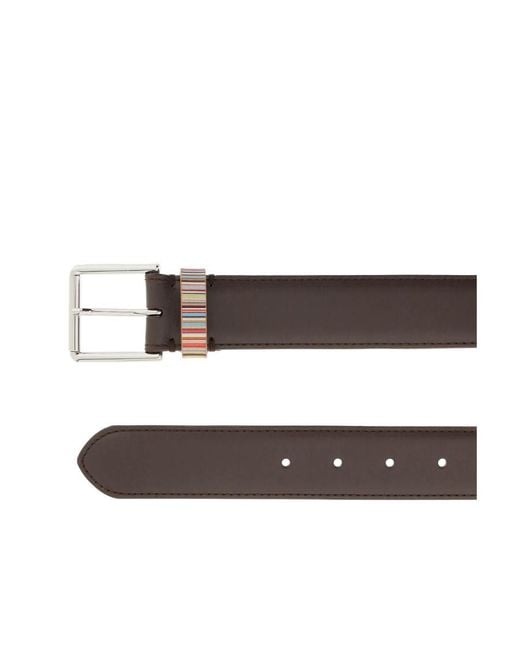 Paul Smith White Signature Stripe Buckled Belt for men