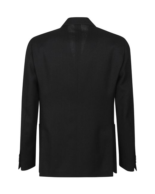 Lardini Black Roma Double-Breasted Blazer for men