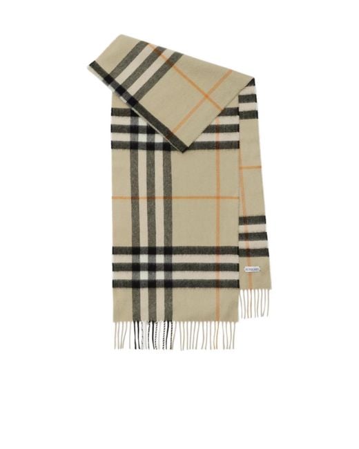 Burberry Multicolor Checked Fringed-Edge Scarf