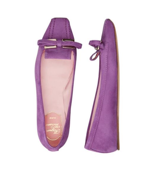 Roger Vivier Purple Virgule Ballerinas