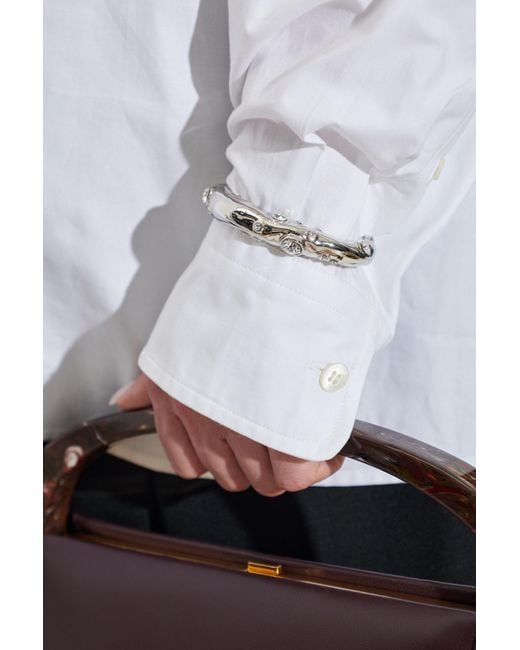 Dries Van Noten White Open Bracelet