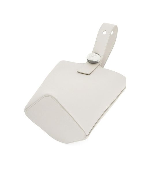 Loewe White Pebble Mini Bucket Bag