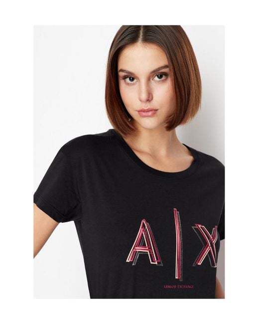 ARMANI EXCHANGE Black Logo T-Shirt