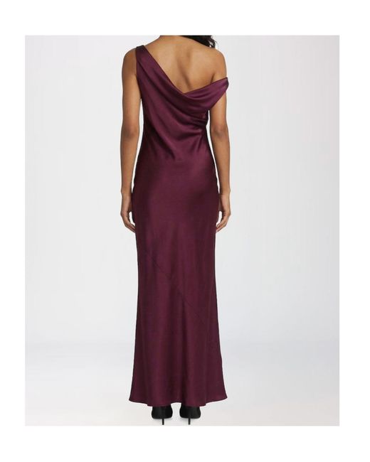 Norma Kamali Purple Draped Asymmetric Long Dress