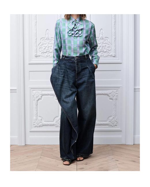 Dior Blue Blouse With Removable Bow
