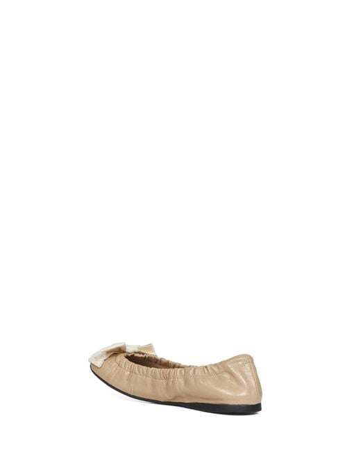 Prada Natural Bow Ballet Flats