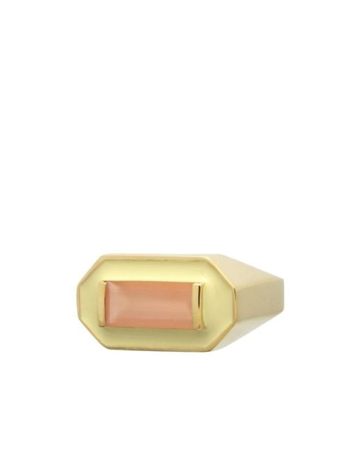Aliita White Rectangular Ring