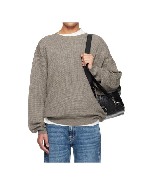 Fear Of God Gray Holiday Waffle Crewneck 90S Sweater for men