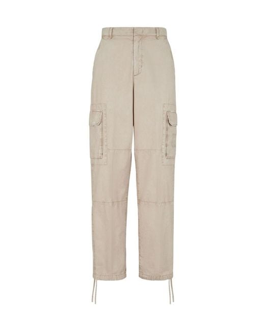 Fendi Natural Worn-Effect Cargo Trousers for men