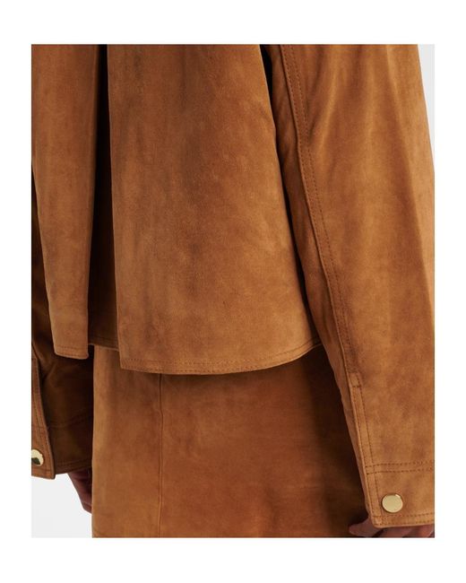 Veronica Beard Brown Walters Suede Field Jacket
