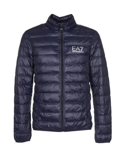 EA7 Blue Zipped Padded Jacket for men