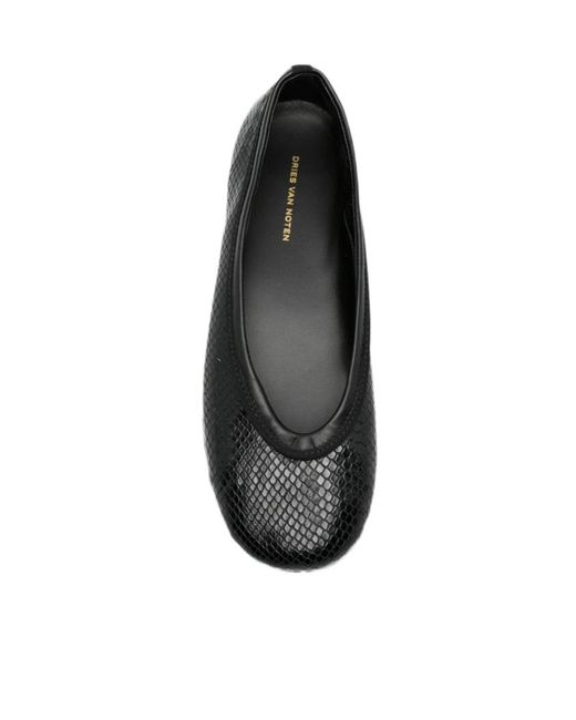 Dries Van Noten Black Ballet Flats