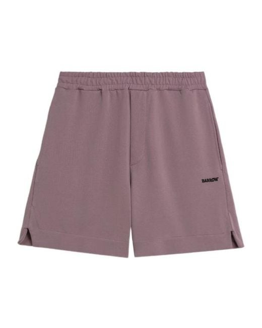 Barrow Purple Logo Elastic-Waist Shorts for men