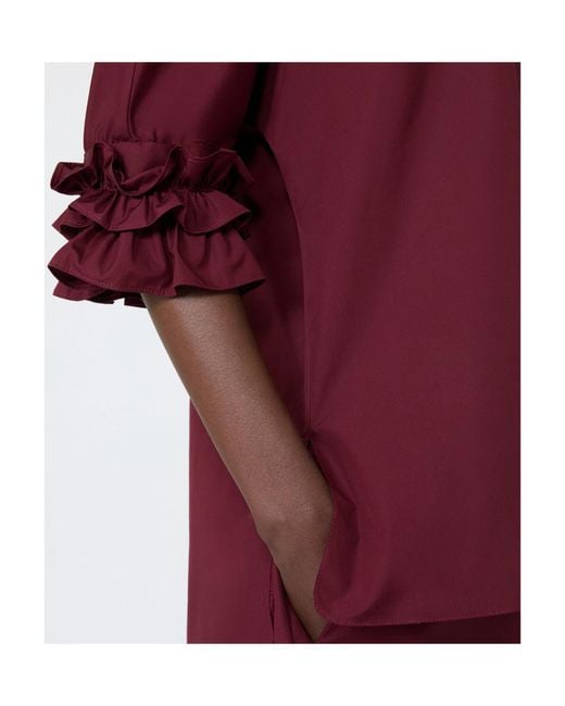 Max Mara Red Cotton Poplin Shirt