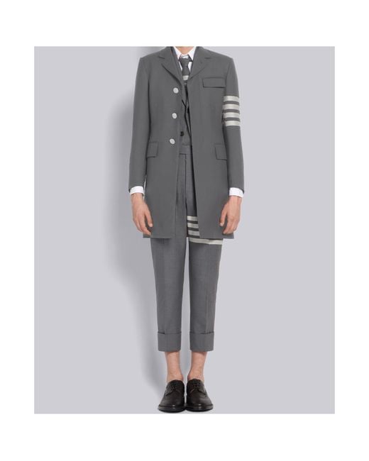 Thom Browne Gray Chesterfield Coat for men