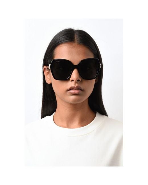 Jimmy Choo Black Eyewear Square Frame Sunglasses