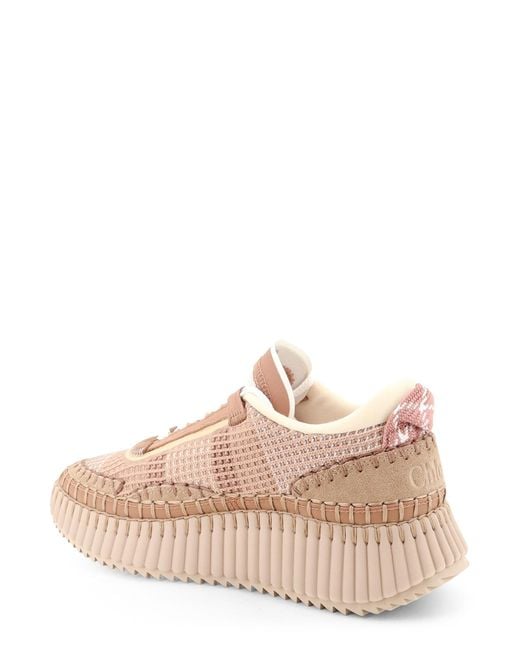 Chloé Pink Lace-Up Sneakers for men