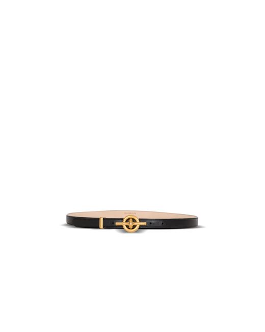 Balmain White Calfskin T-Bar Belt