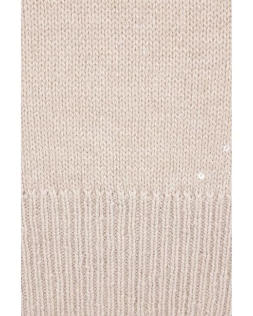 Brunello Cucinelli Natural Long-Sleeved High-Neck Jumper