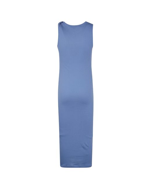 J.W. Anderson Blue Jw Anderson Logo-Embroidered Twisted Strap Maxi Dress
