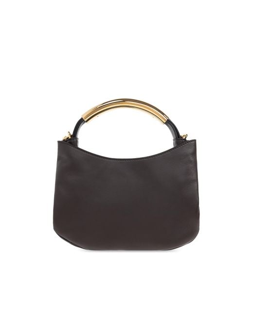 Moschino Black Logo Detailed Top Handle Bag