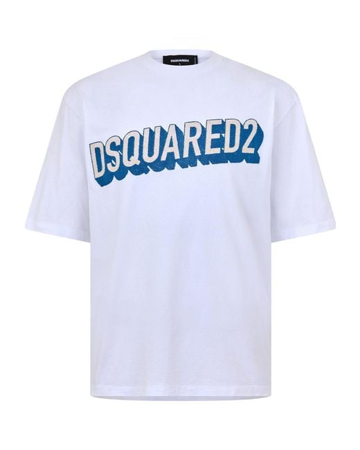 DSquared² Blue Cotton Crewneck Shortsleeve Tshirt for men