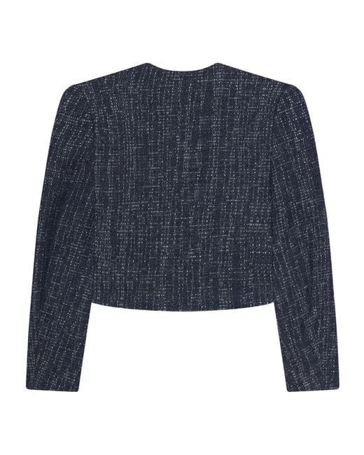 FRAME Blue The Tweed Button-Up Jacket