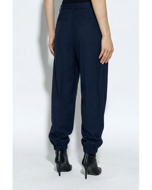 Moschino Blue Striped Pattern Wide-Leg Trousers
