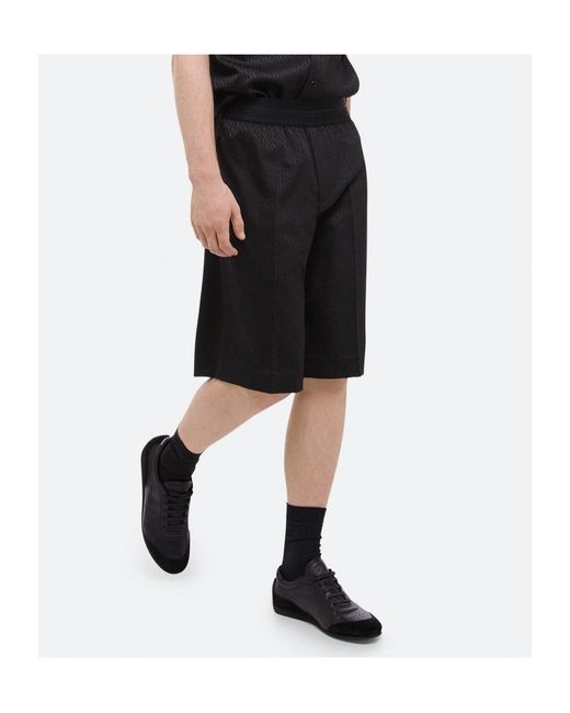 Helmut Lang Black Logo-Jacquard Shorts for men
