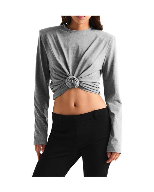 Magda Butrym Gray Blouse 14 Long Sleeve