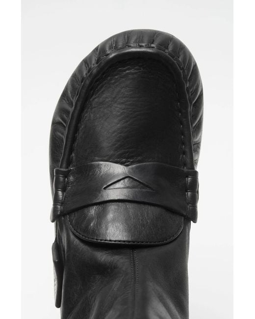 Acne Black Round-Toe Ankle Boots