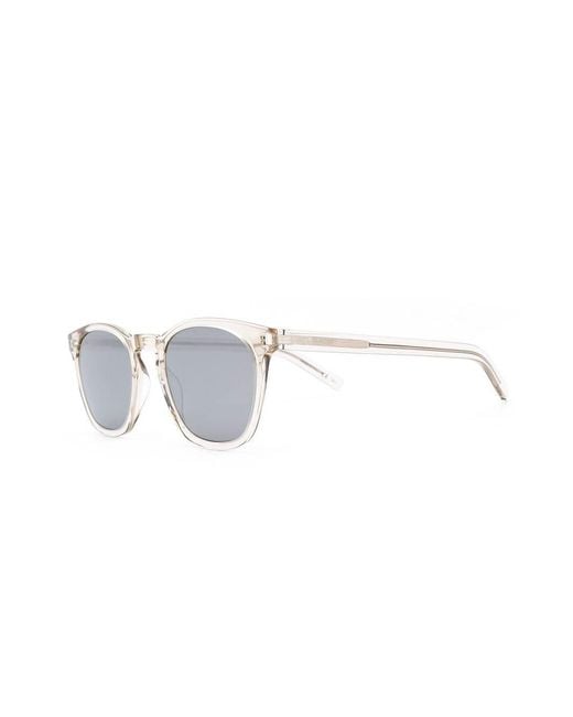 Saint Laurent White Eyewear Sl28 Slim Sunglasses