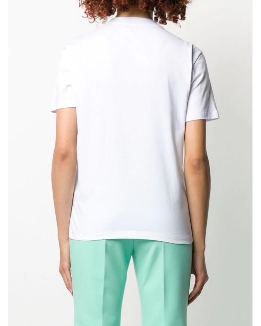 MSGM White Logo Printed T-Shirt