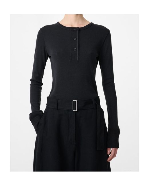 Studio Nicholson Black Roane Butoned Top